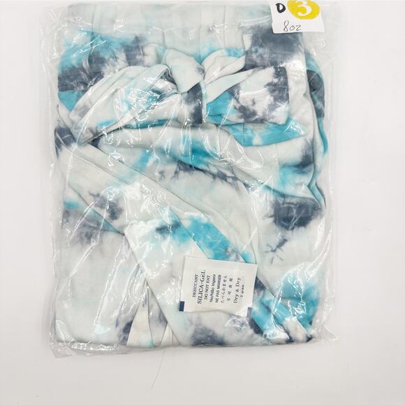 Elan White Blue Tie Dye Shorts Romper Coverup Lounge Small NEW NWT - Picture 6 of 6